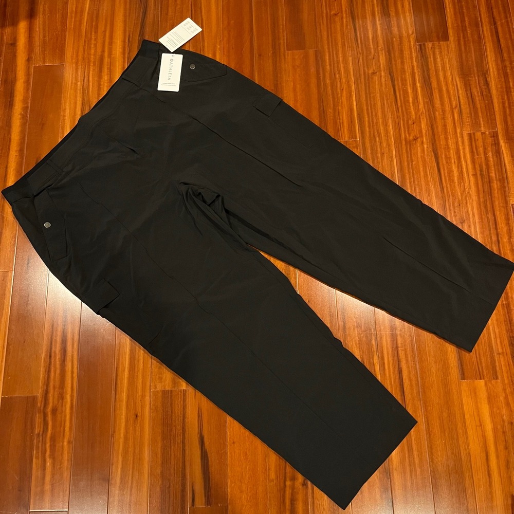 Athleta Vienna Cargo Pant Black Solid Lightweight 988133 New NWT Plus Size 26